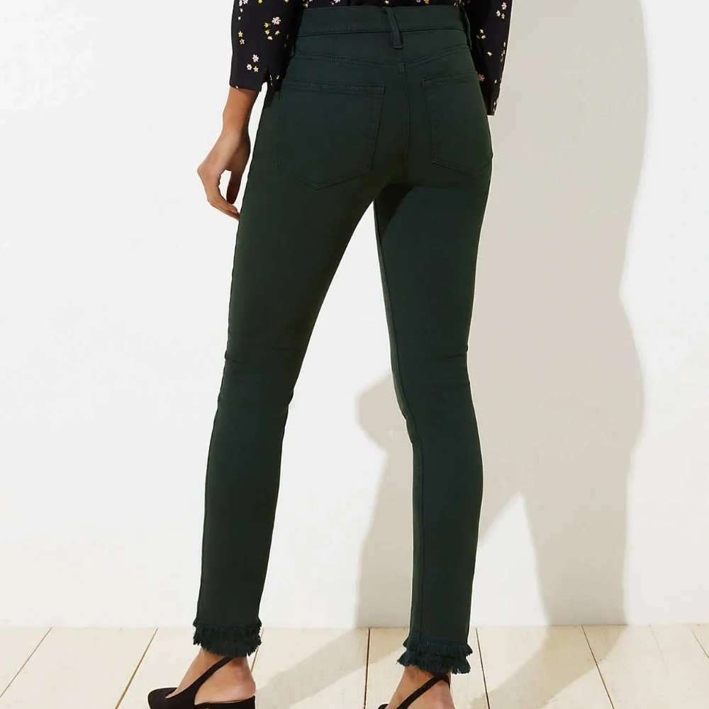 NWT LOFT Modern Double Frayed Skinny Crop Jeans - Picture 5 of 8